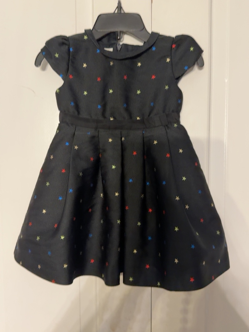 Gucci Baby Girls Black Multicolor Star Silk Blend Party Dress 12-18M Made Italy
